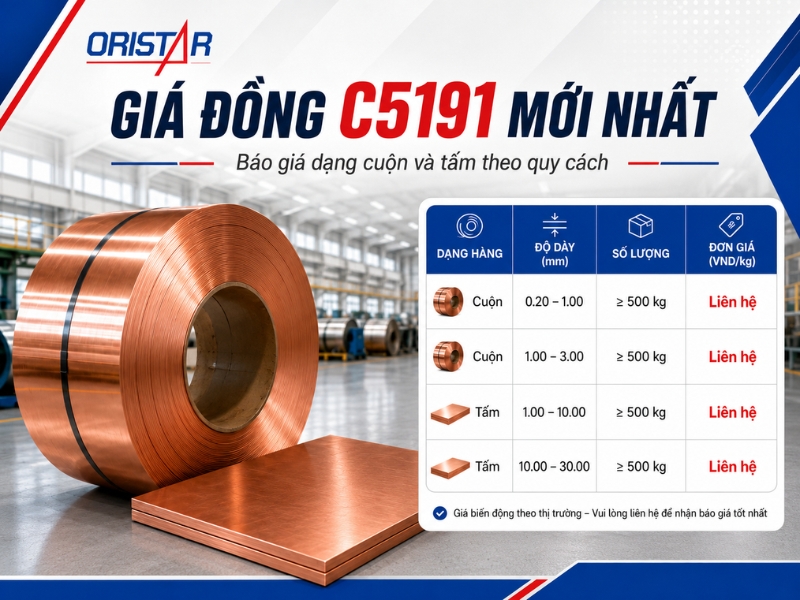 Giá Đồng C5191 Mới Nhất: Báo Giá Dạng Cuộn Và Tấm