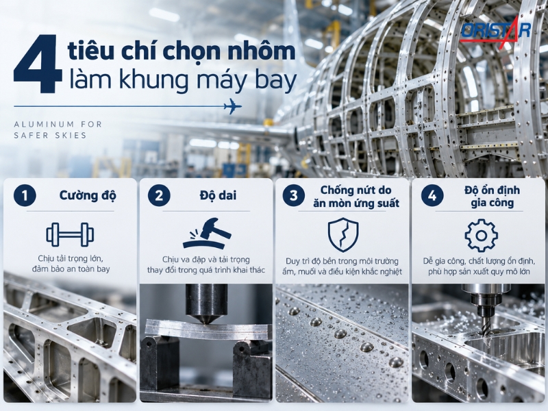 4 ti&ecirc;u ch&iacute; chọn nh&ocirc;m l&agrave;m khung
