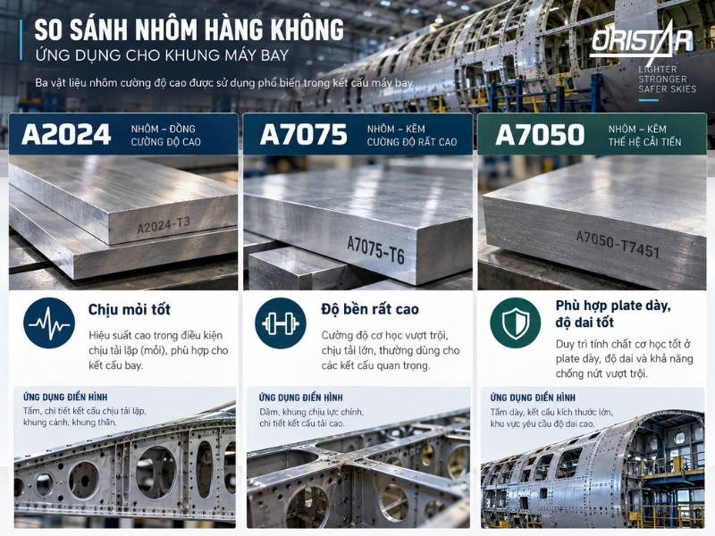 So s&aacute;nh vật liệu l&agrave;m khung m&aacute;y bay