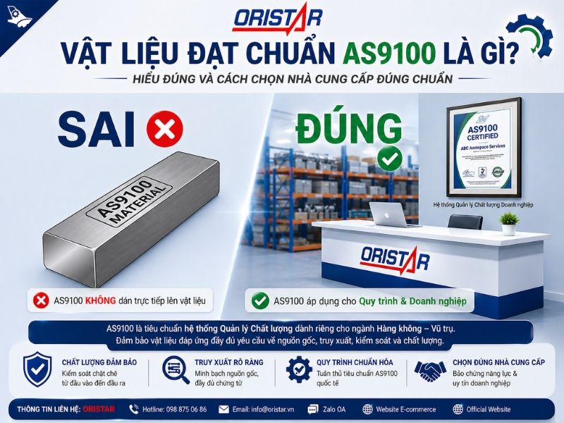 Vật Liệu Đạt Chuẩn AS9100 Là Gì? Hiểu Đúng Và Cách Chọn Nhà Cung Cấp Đúng Chuẩn