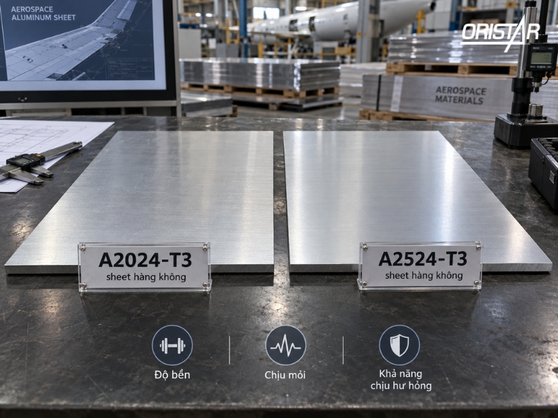 So s&aacute;nh nh&ocirc;m sheet A2024-T3 v&agrave; A2524-T3