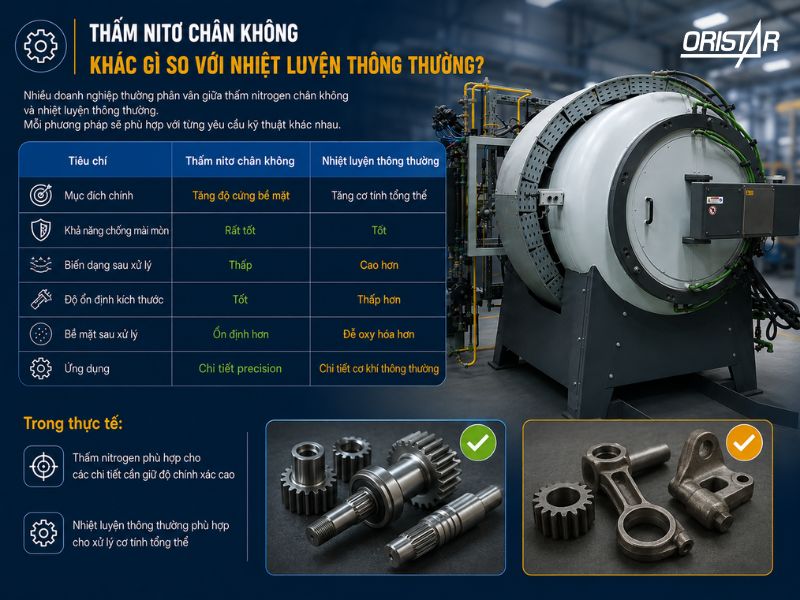 Thấm Nitơ Chân Không Khác Gì So Với Nhiệt Luyện Thông Thường