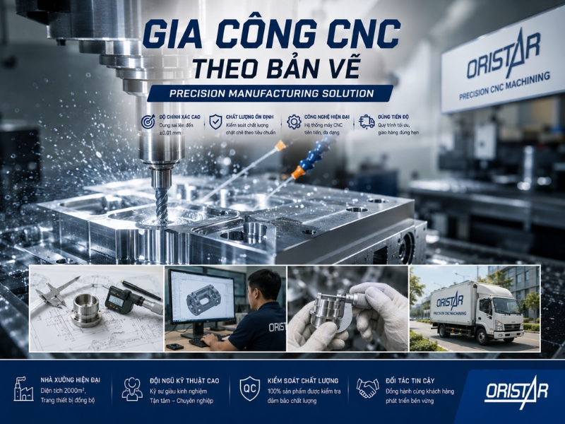 Gia C&ocirc;ng CNC Theo Bản Vẽ Tại Oristar