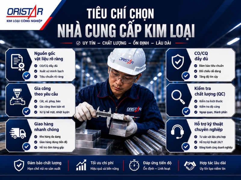 Ti&ecirc;u Ch&iacute; Chọn Nh&agrave; Cung Cấp Kim Loại Uy T&iacute;n Tại HN