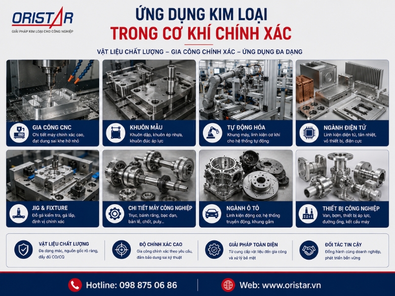 Ứng dụng của kim loại trong cơ kh&iacute; ch&iacute;nh x&aacute;c