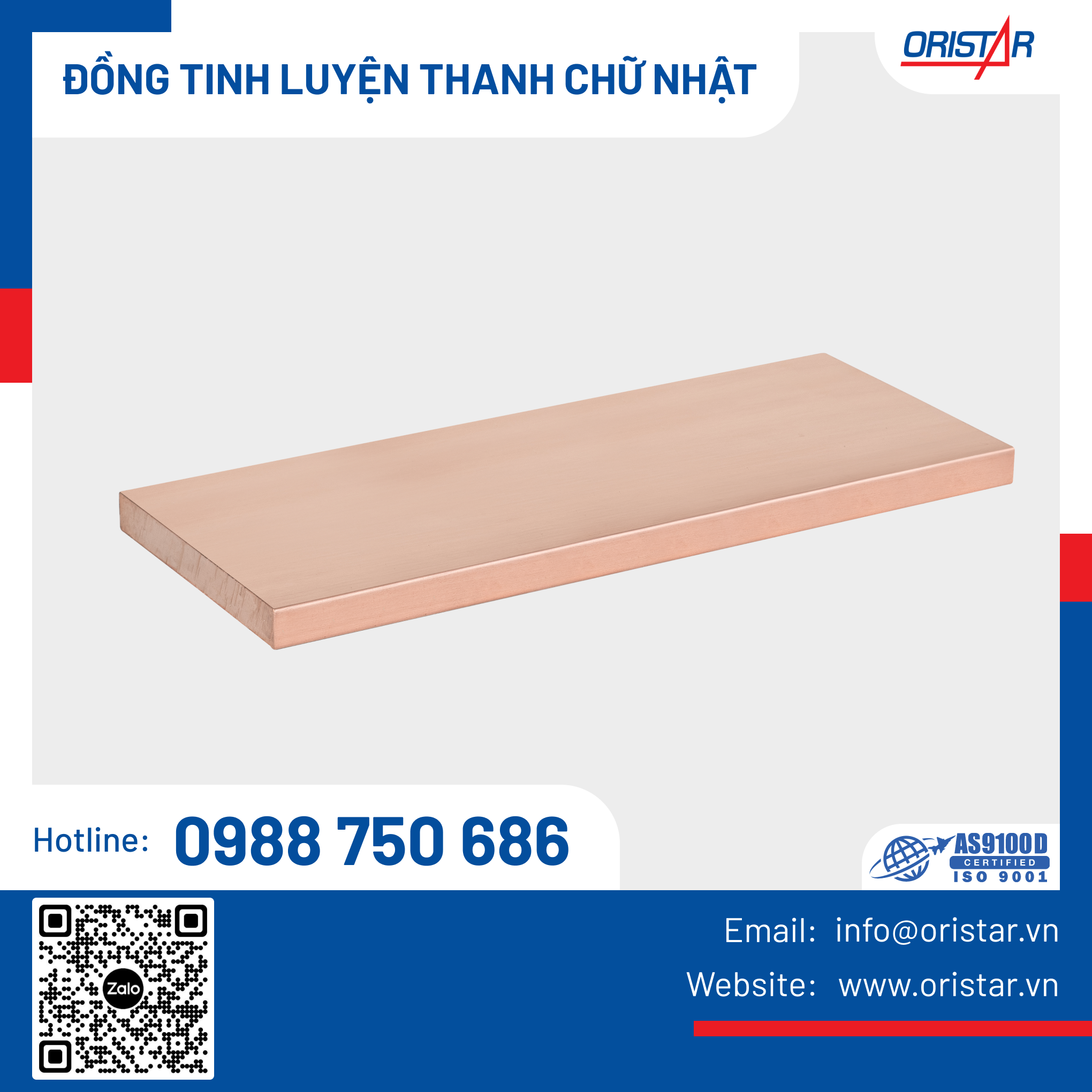 Đồng tinh luyện thanh chữ nhật - C1020