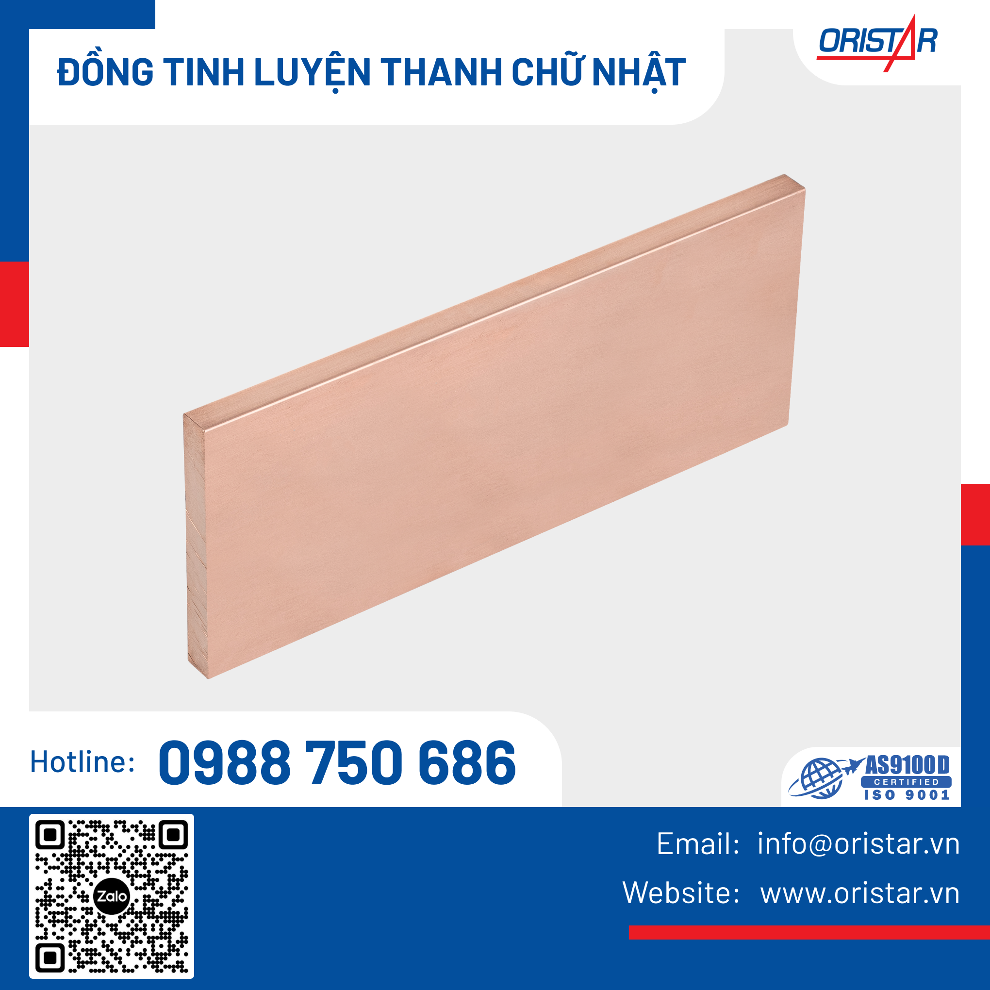 Đồng tinh luyện thanh chữ nhật - C1220