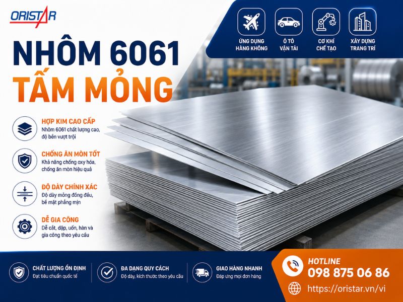 Nh&ocirc;m 6061 Tấm Mỏng