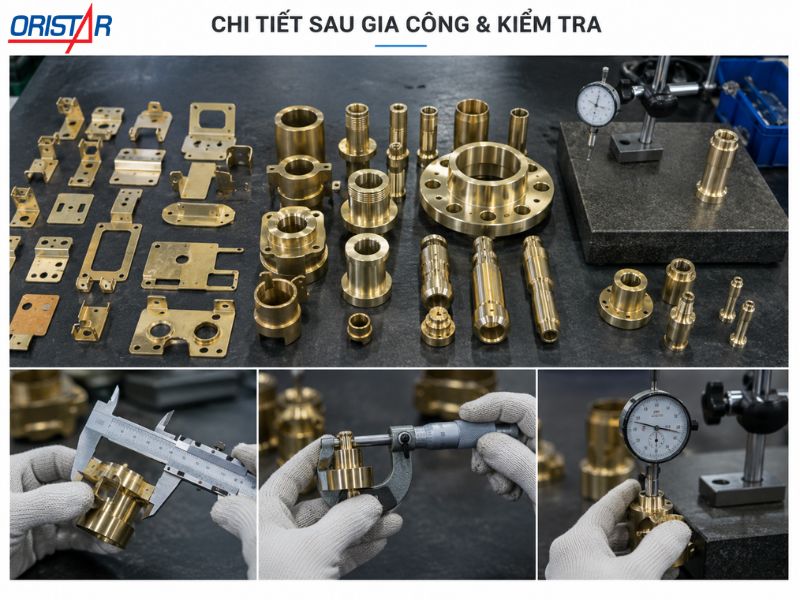 Chi tiết sau dập, tiện CNC v&agrave; kiểm tra chất lượng