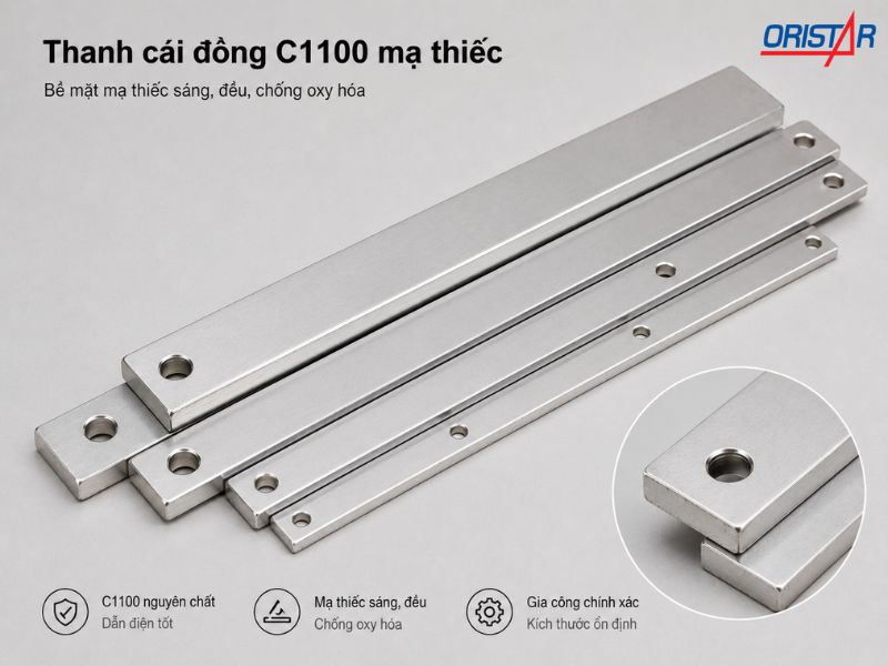 Thanh c&aacute;i đồng C1100 mạ thiếc v&agrave; đặc điểm bề mặt
