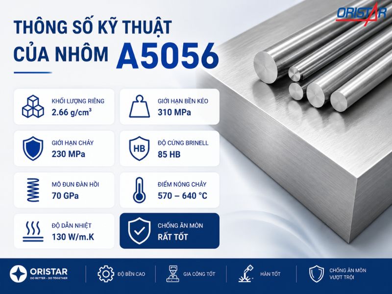 Th&ocirc;ng Số Kỹ Thuật Của Nh&ocirc;m A5056